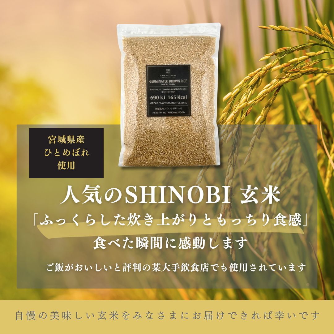 SHINOBI 玄米 1.8 kg 銘柄：ひとめぼれ(宮城県産)